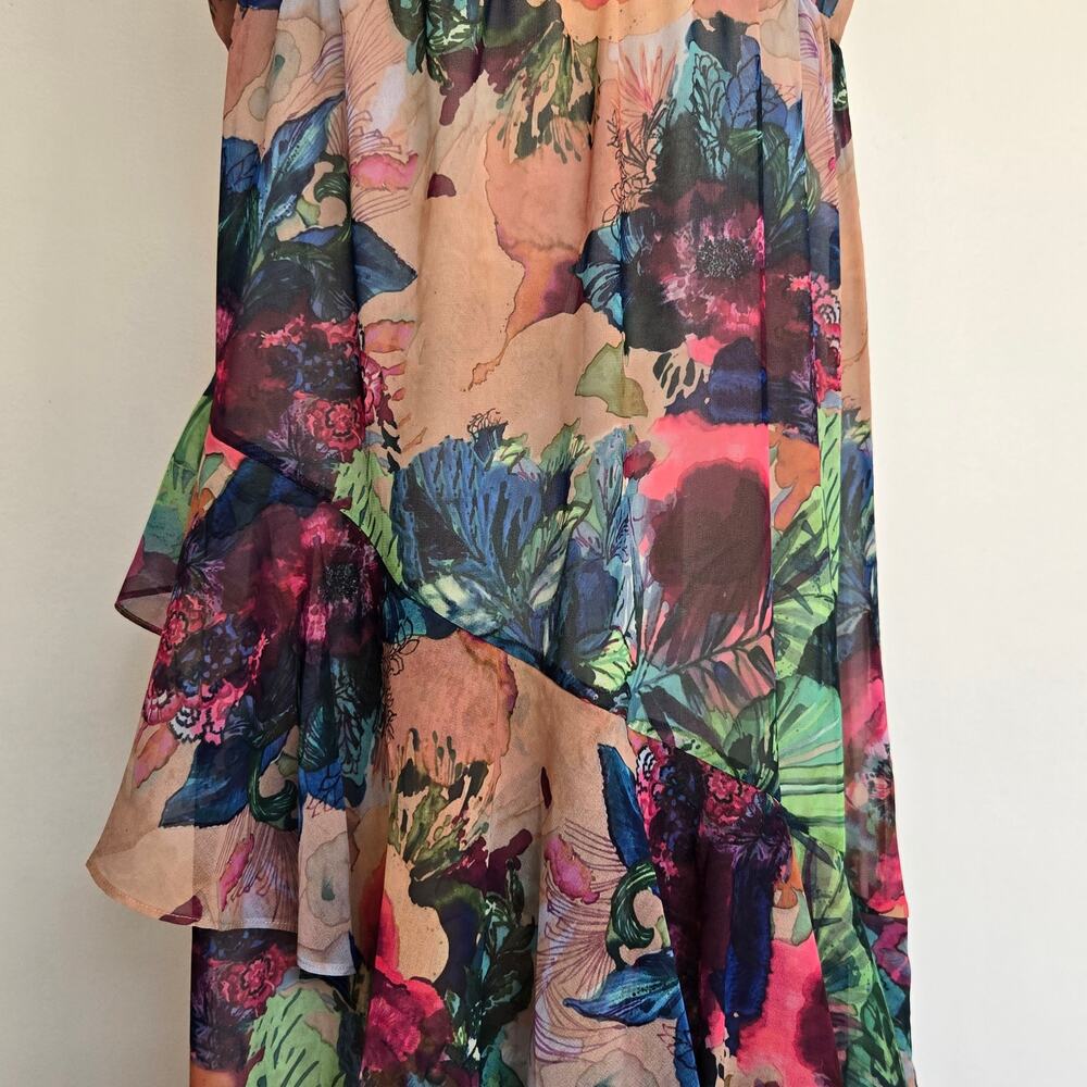 Soft Surroundings Ambrosia Floral Maxi Dress Tiered Ruffle Boho Women Large - Picture 6 of 12